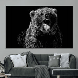 Bear Canvas Print | Wildlife Wall Art for Cabin Decor |