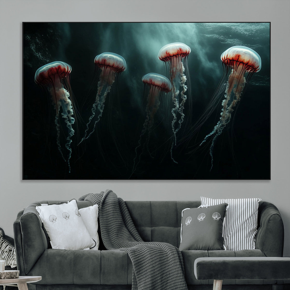 Abstract Jellyfish Wall Art Canvas Print