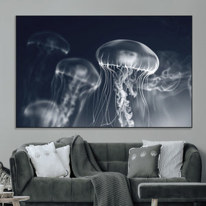 Jellyfish Wall Art Canvas Print, Modern Abstract Jellyfish