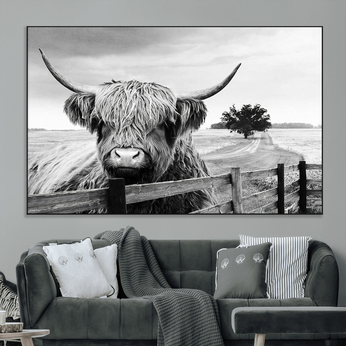 Scottish Highland Cow Wall Art | Rustic Farmhouse Décor |