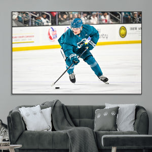 San Jose Sharks Ice Hockey Player Wall Art Canvas Print