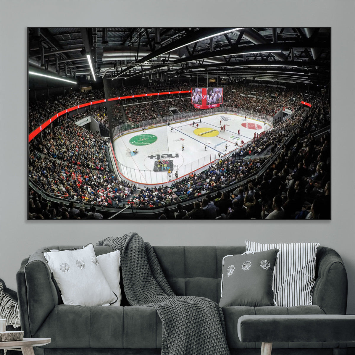 Vaudoise Lausanne Ice Hockey Arena Stadium Wall Art Canvas,