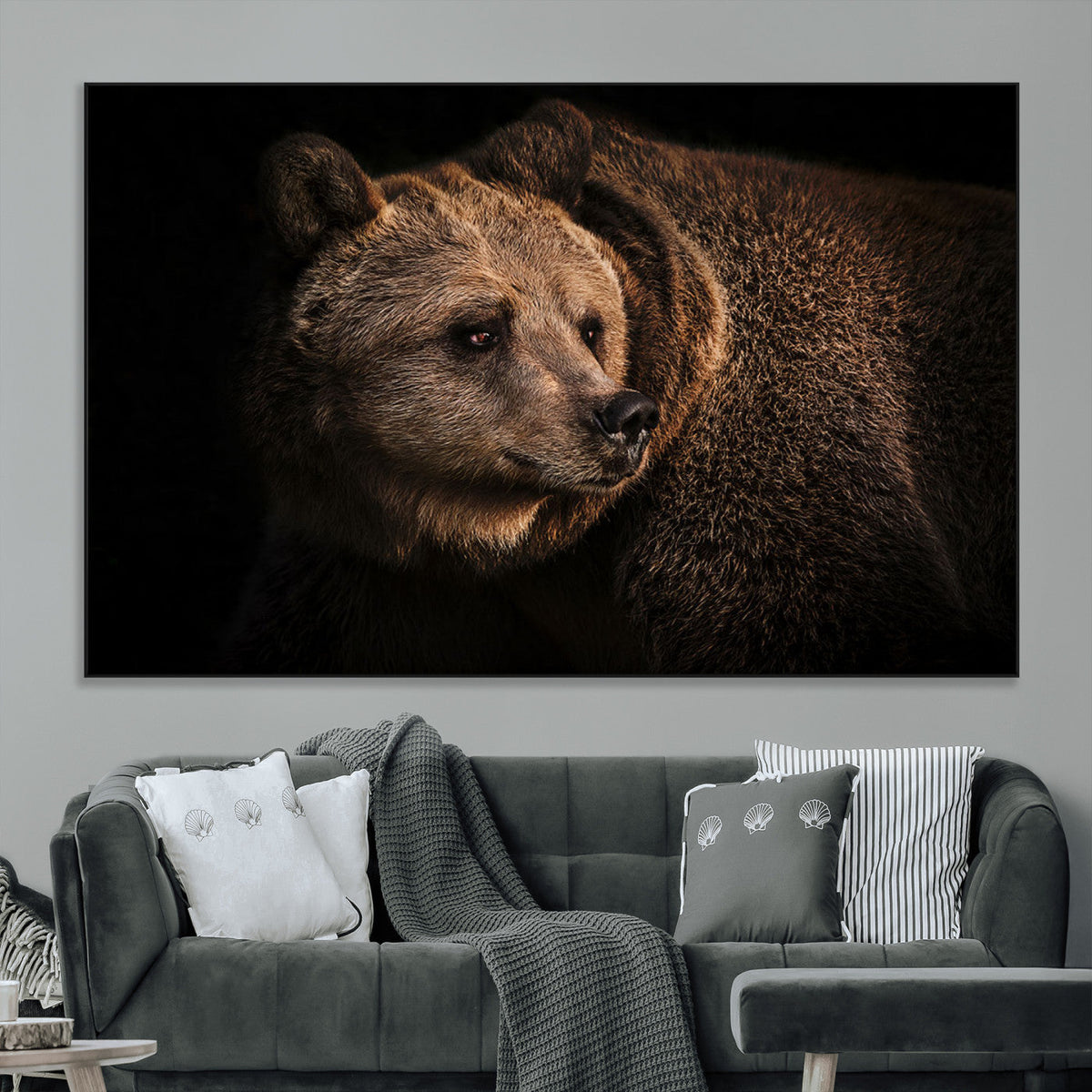 Wild Grizzly 399 Bear Canvas Wall Art Print, Bear Animal