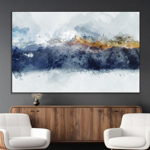 Abstract Mountain Range Art Canvas Print | 3 Panel