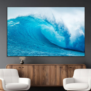 Big Ocean Surfing Wave Wall Art Canvas Print