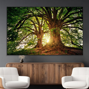 Majestic Ancient Tree Wall Art, NatureCanvas Print, Woodland