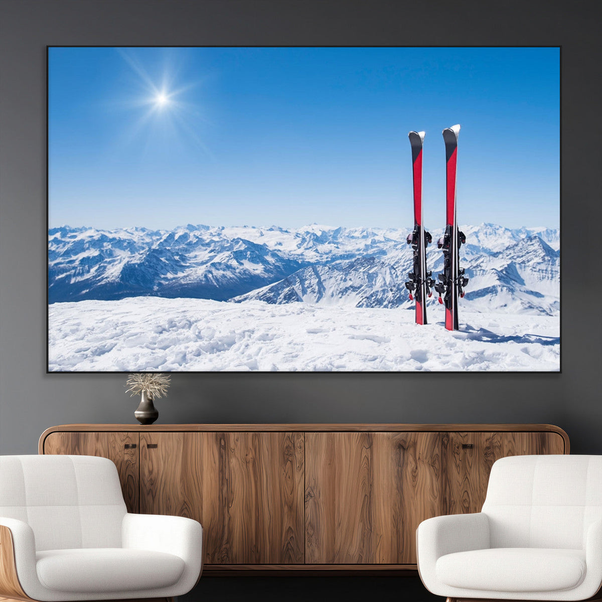 Ski Season Snow Wall Art Canvas Print