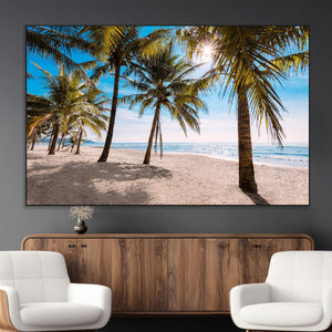 Palm Beach Tropical Island Wall Art Canvas Print