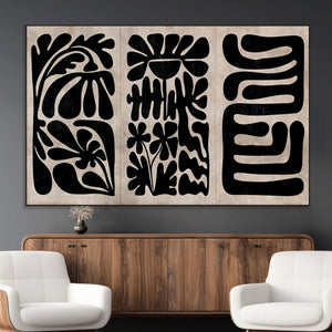 Canvas Print Wall Art Abstract Art Boho, Framed Boho Art