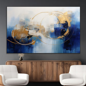 Navy Blue Abstract Wall Art Canvas Print