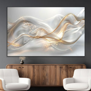 Abstract art Grey and Gold Lines Wall Art