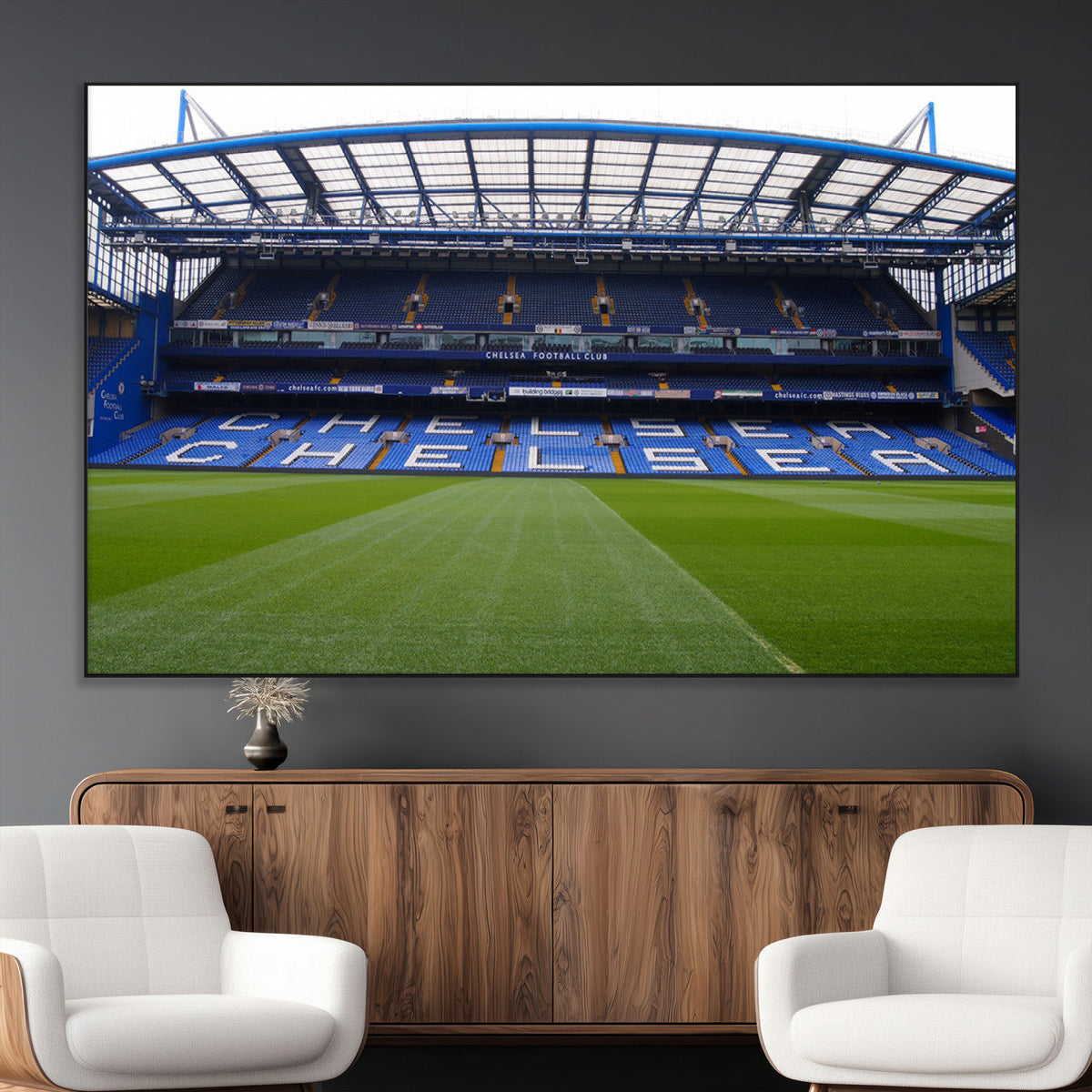 Chelsea FC Soccer Team Print - Stamford Bridge Stadium Wall
