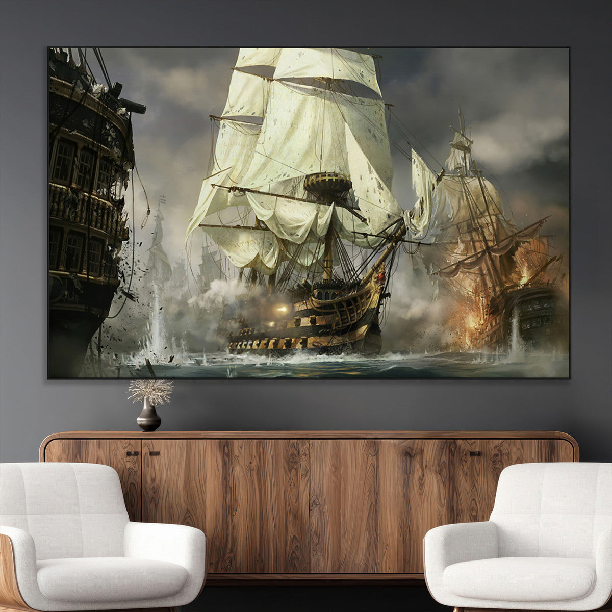 Pirate Ship War Wall Art Canvas Print