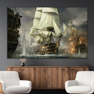 Pirate Ship War Wall Art Canvas Print