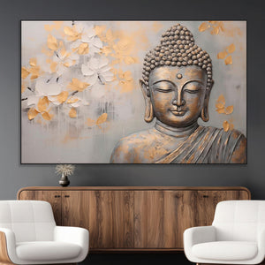 Abstract Buddha Statue Wall Art Canvas Print - Modern