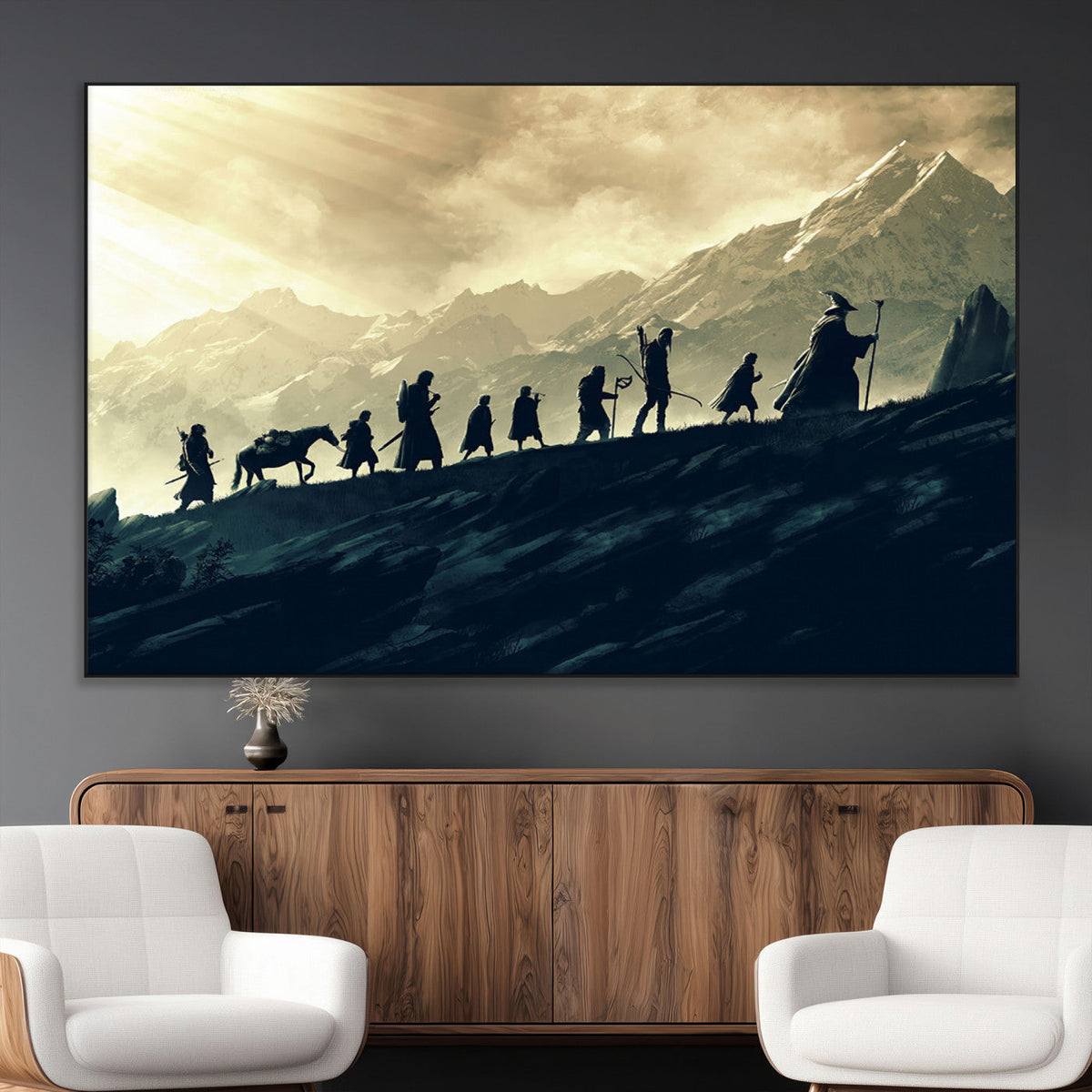 Fellowship Journey Wall Art – Fantasy Adventure Canvas Print