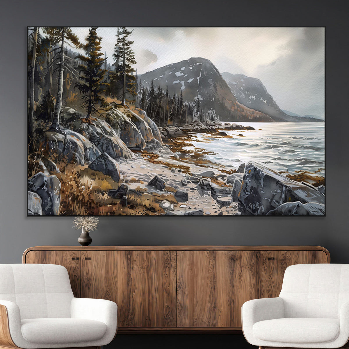 Serene Coastal View of Acadia National Park - Stunning