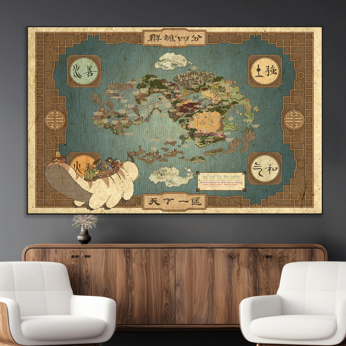 Avatar Wall Art: The Last Airbender Vintage Map - Wall Art