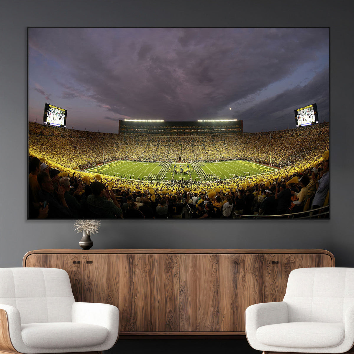 Michigan Wolverines Print - Michigan Stadium Wall Art Canvas