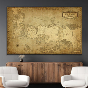 Vintage Game of Thrones Map Wall Art | Westeros and Essos