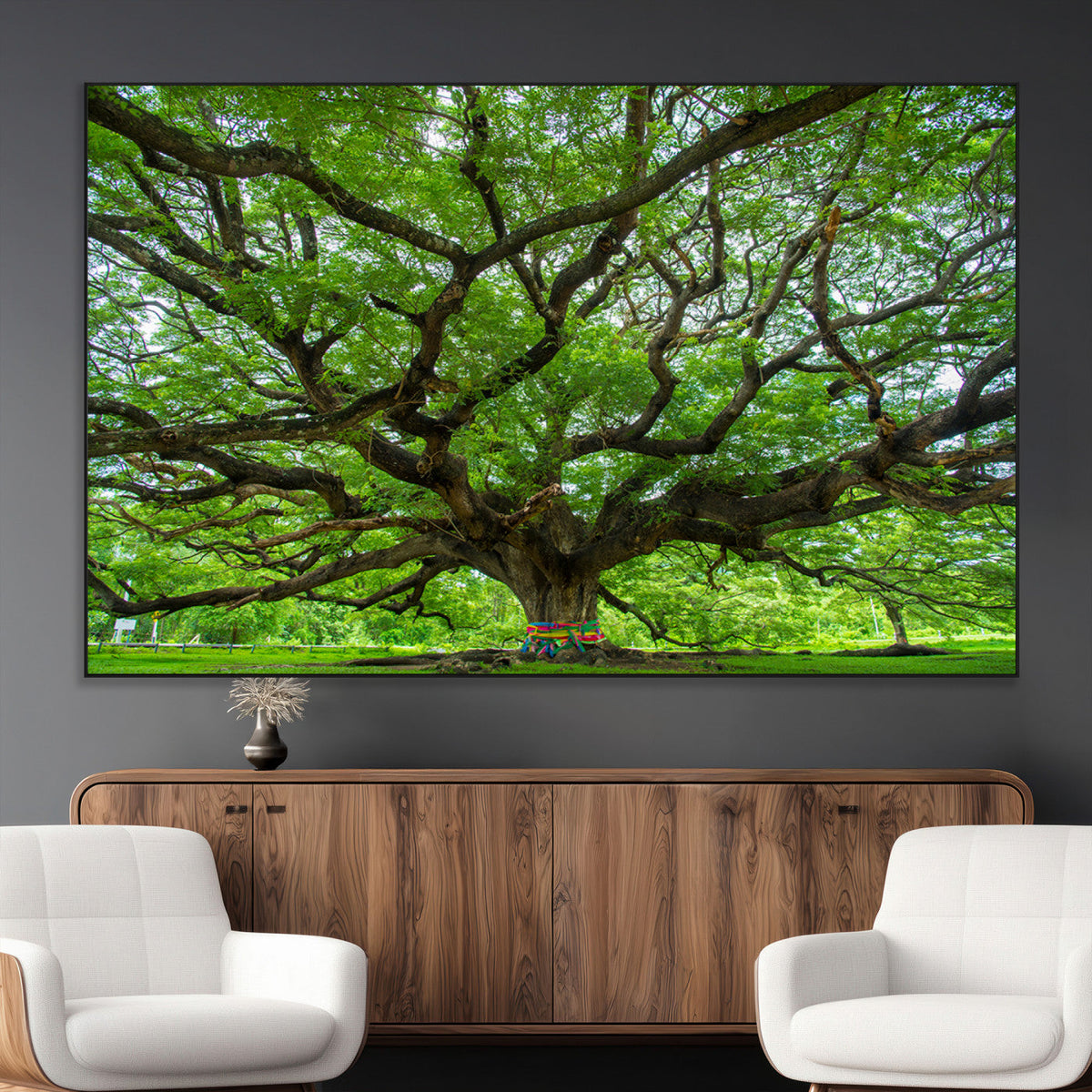 Oak Tree Wall Art Print, Forest Canvas Wall Art for Home and