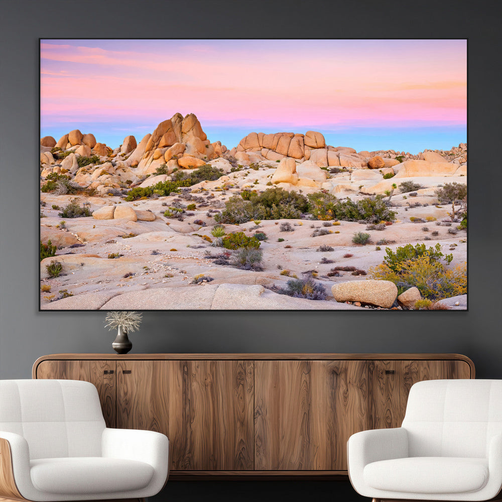 Vibrant Sunset Sky Wall Art Canvas Print – Framed Joshua