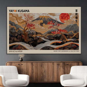 Modern Japanese Wall Art Canvas Print – Framed Abstract