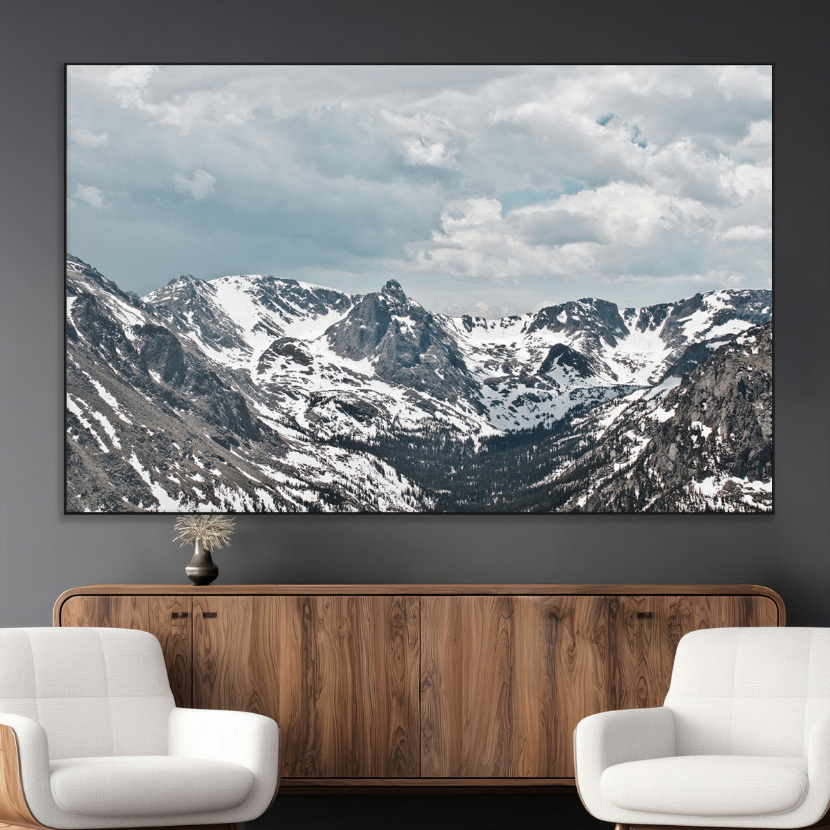 Snowy Peaks Wall Art Canvas Print – Alpine Wilderness