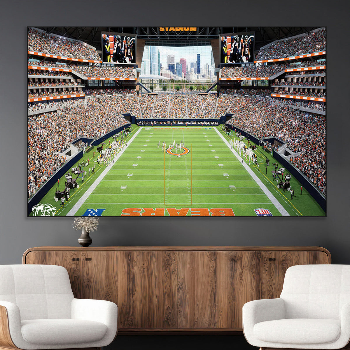 Chicago Bears Soldiers Field Wall Art Canvas Print – Framed