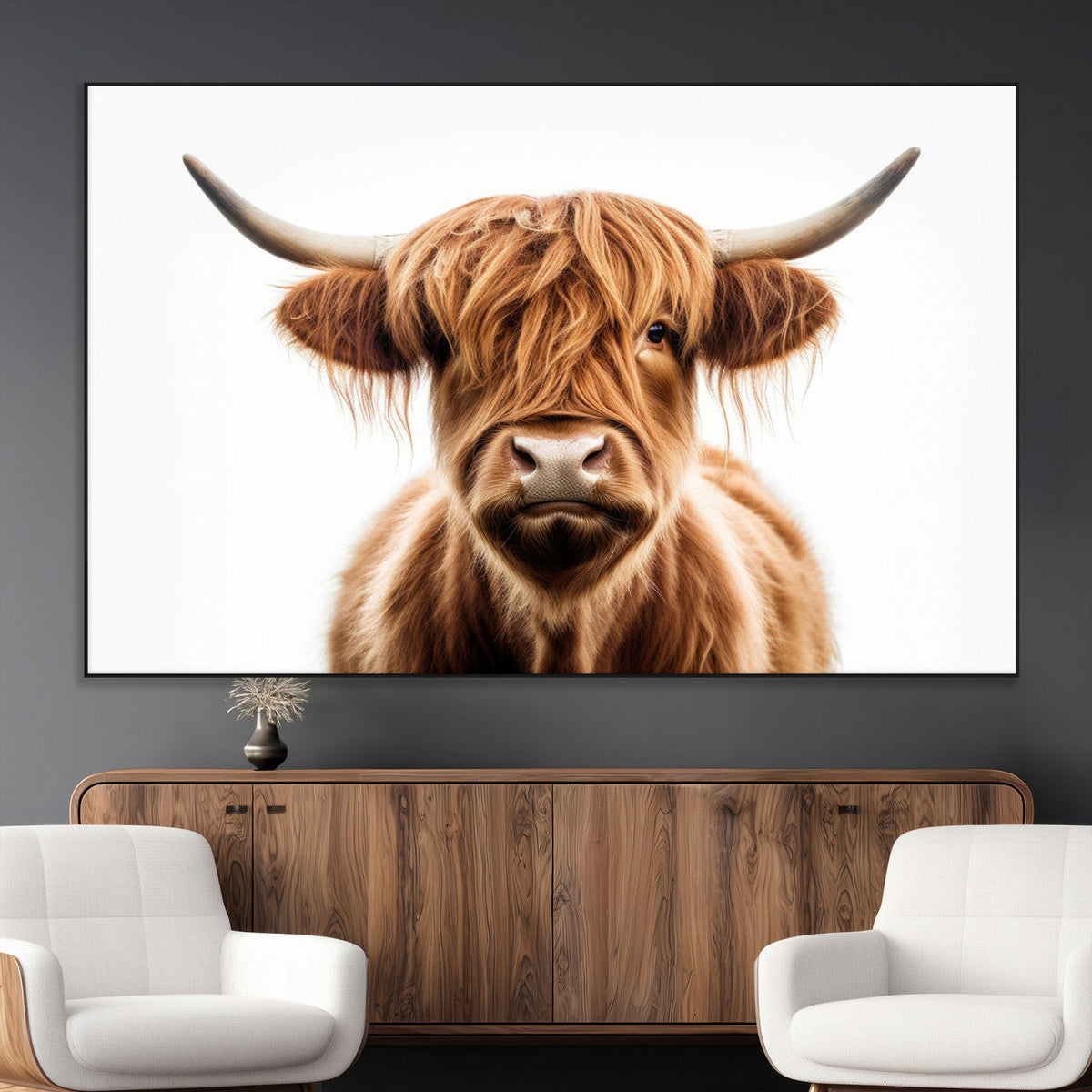 Scottish Highland Cow Canvas Print, Framed Highland Cow