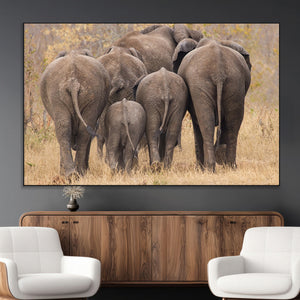 Wild Elephant Wall Art Canvas Print