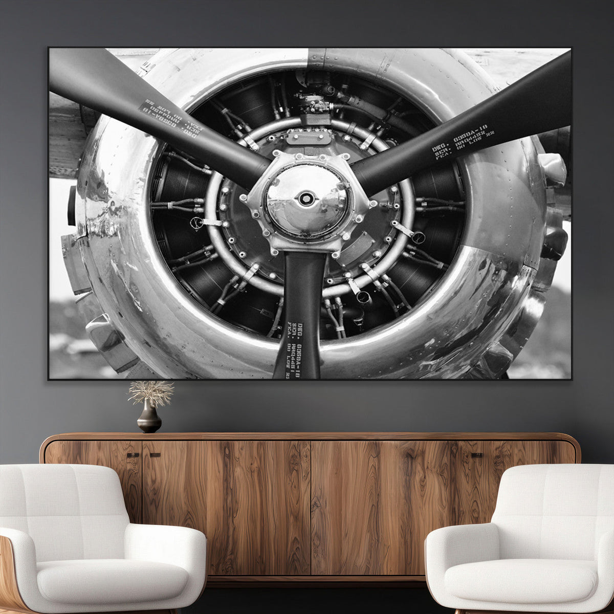 Vintage Airplane Wall Art Canvas Print