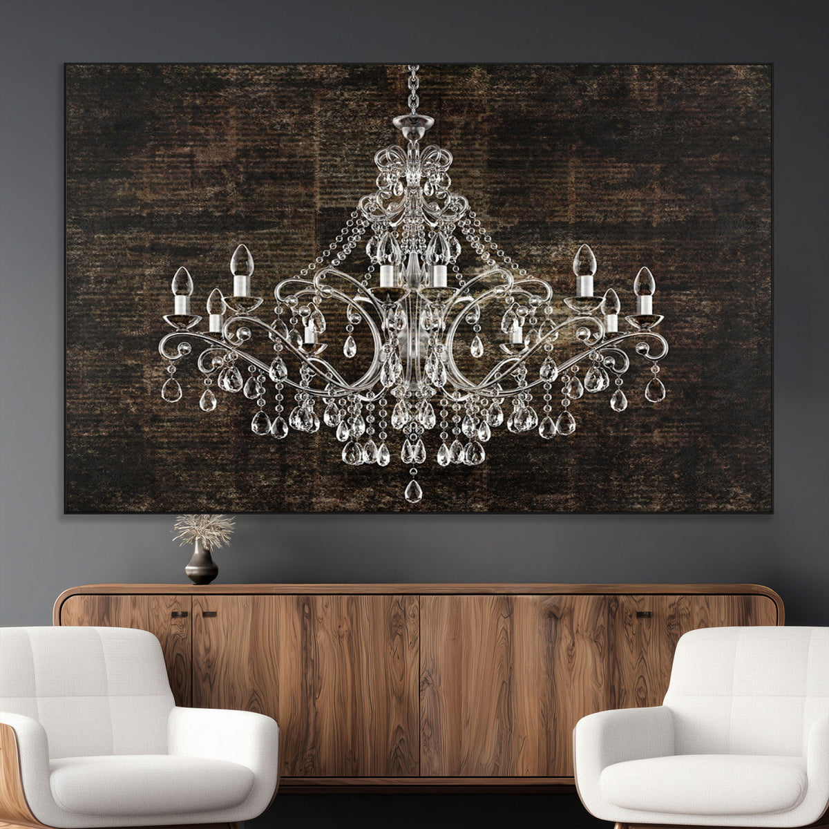 Rustic Chandelier Canvas Print