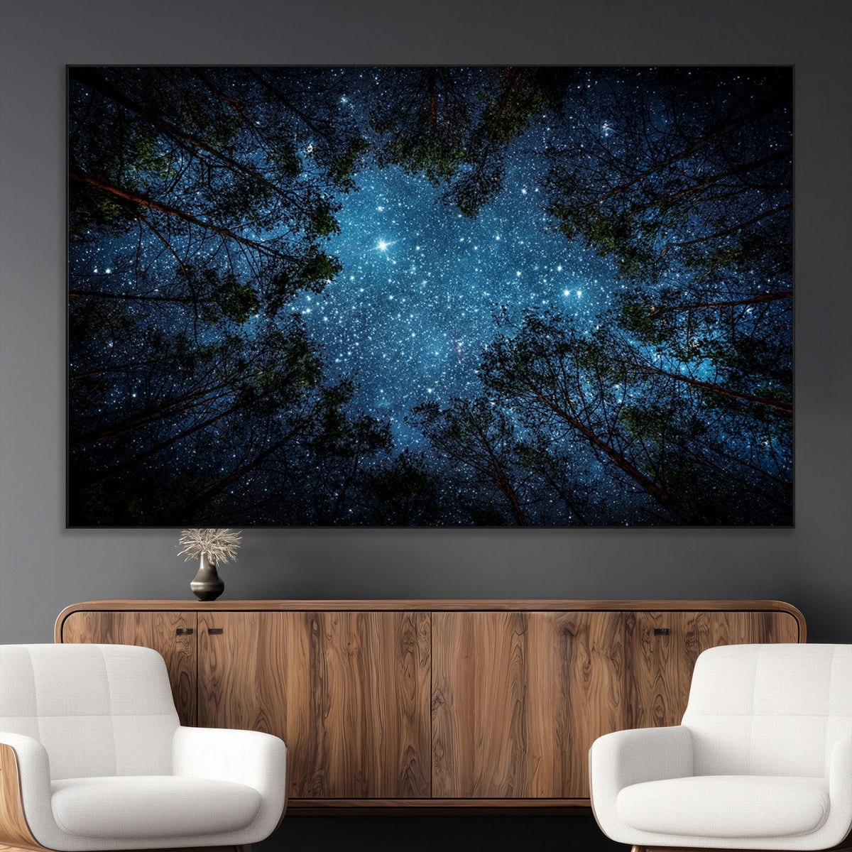 Forest and Stars Wall Art Canvas Print
