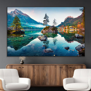 Crystal Clear Lake Wall Art | Mountains Wall Art Canvas | 3