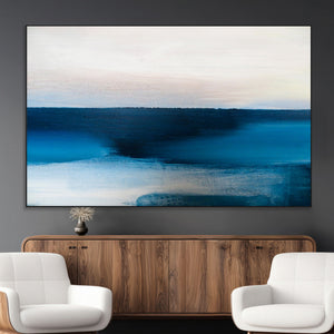 Dark Blue Abstract Wall Art Canvas Print