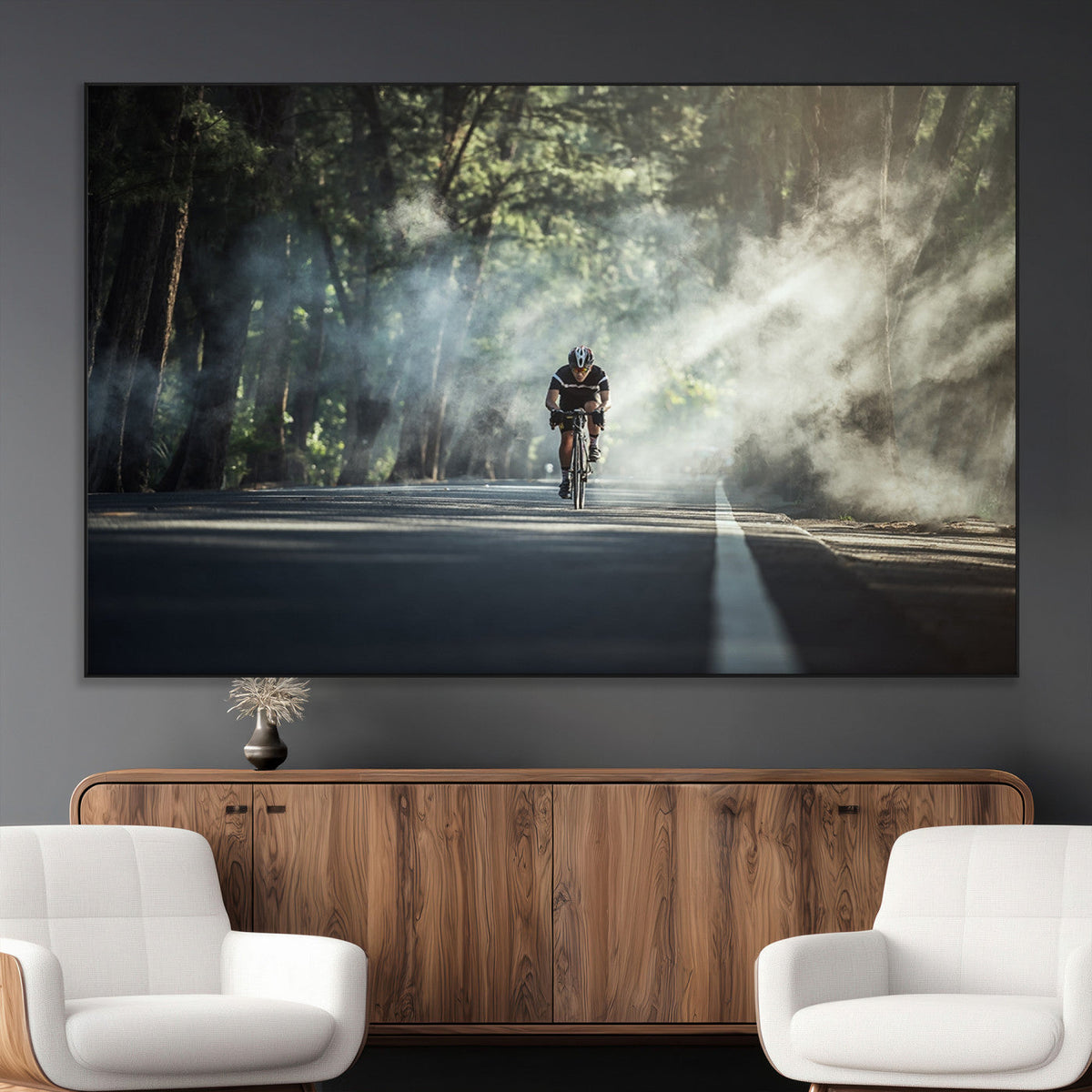 Cycling Road Bike in the Morning, Cycling Road Bike Canvas