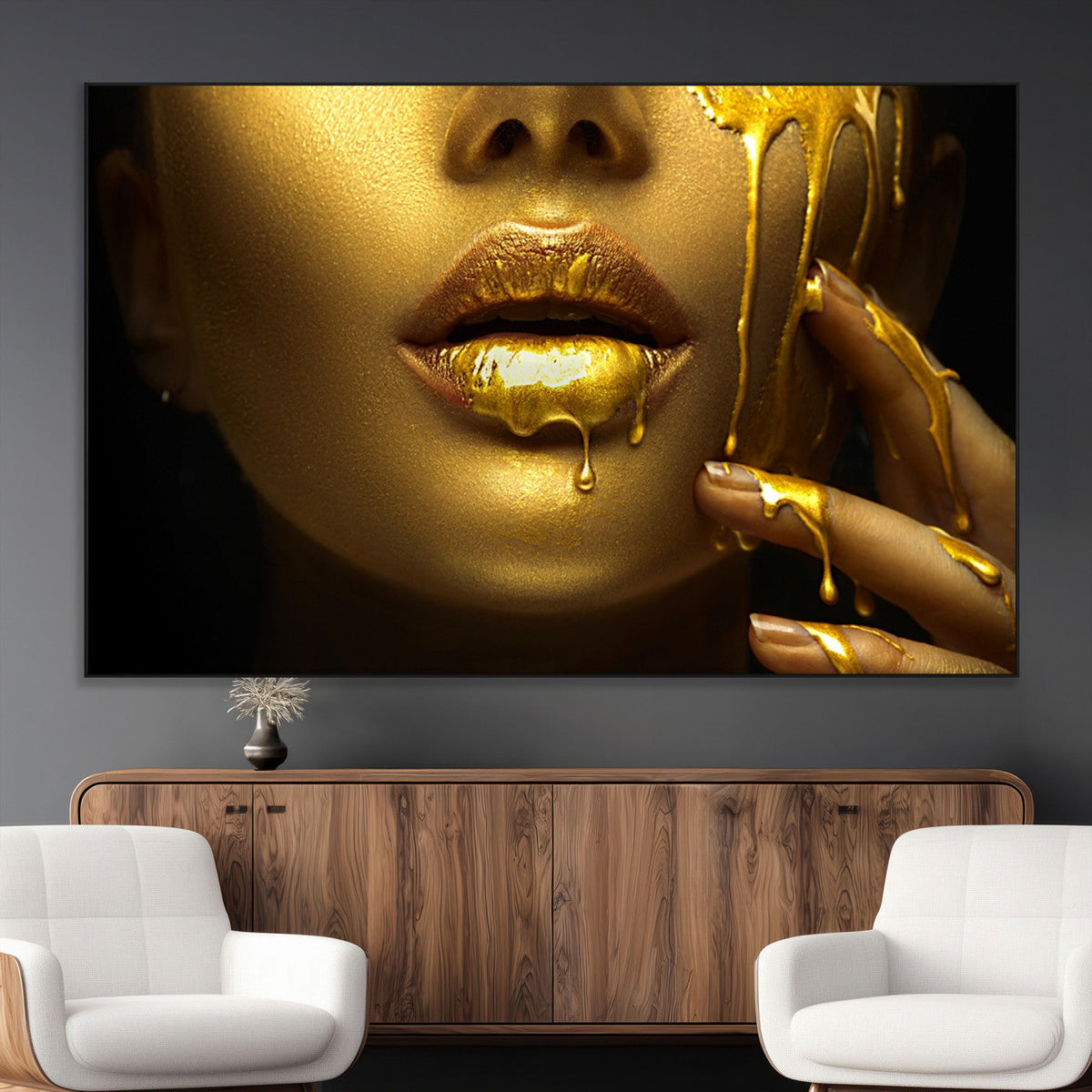Gold and Women Wall Art Canvas Print