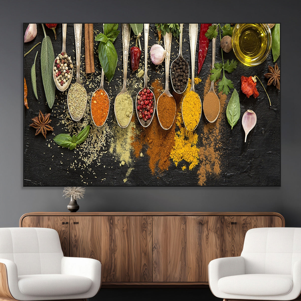 Kitchen Spice Wall Art Canvas Print