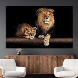 Lion Canvas Wall Art – Majestic Animal Print Artwork for