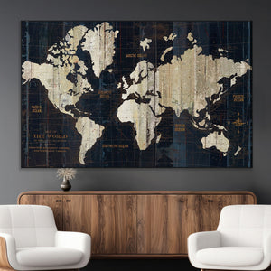 World Map Canvas Print – Detailed Map of the World Wall Art