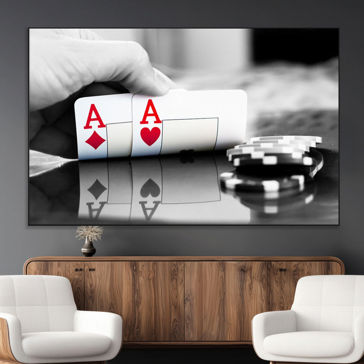 Aces Poker Art Poker Game Wall Art Canvas Print