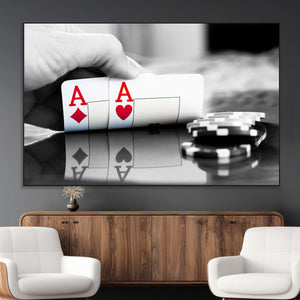 Aces Poker Art Poker Game Wall Art Canvas Print