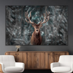 Wall Art Deer Art Animal Canvas, Framed Wall Art Deer Canvas