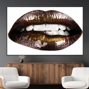 Close Up Lips Wall Art Canvas Print