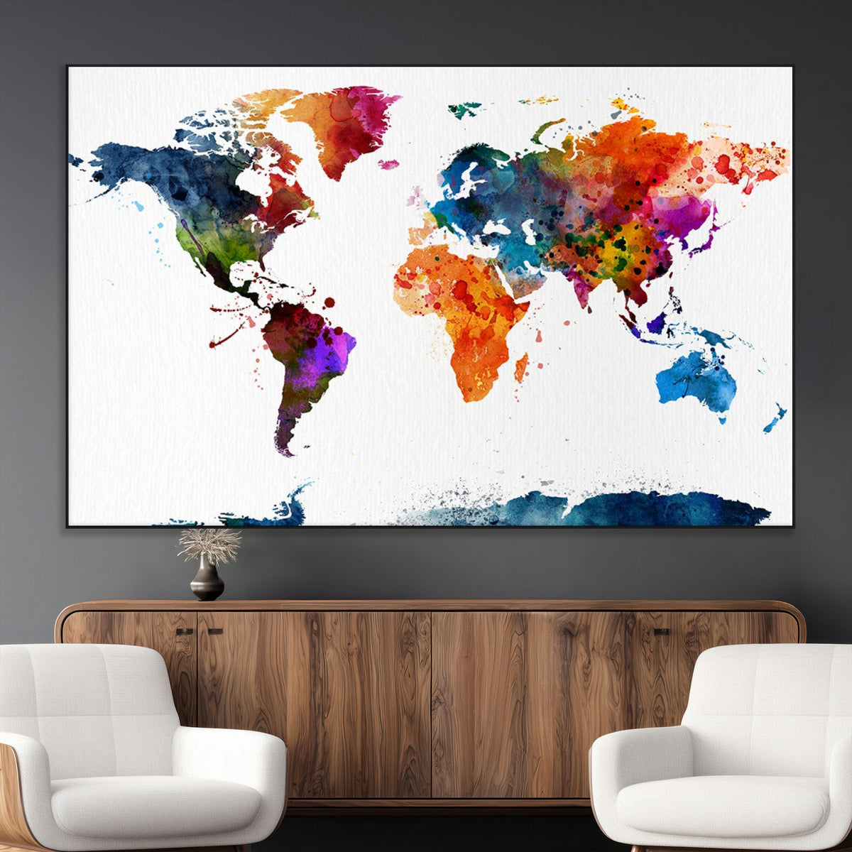 World Map Canvas Print – Detailed Map of the World Wall Art