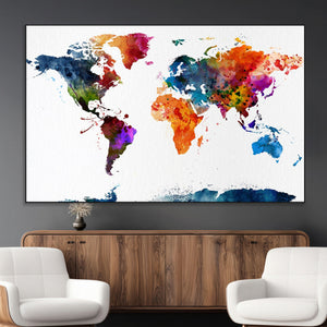 World Map Canvas Print – Detailed Map of the World Wall Art