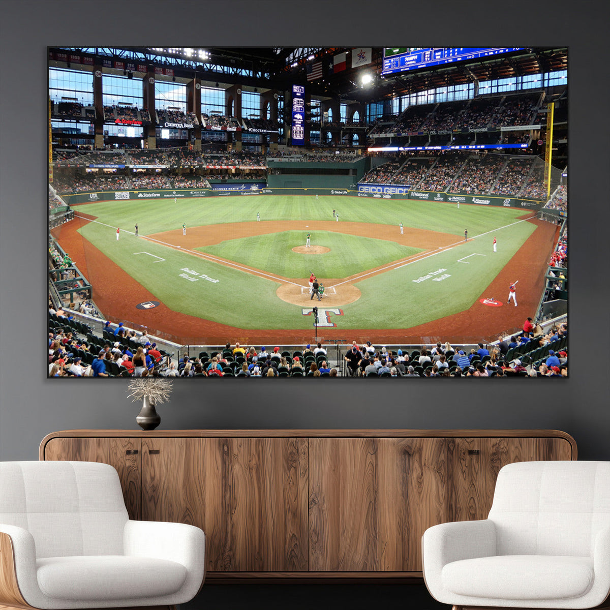 Texas Rangers Baseball Team Print - Arlington Globe Life