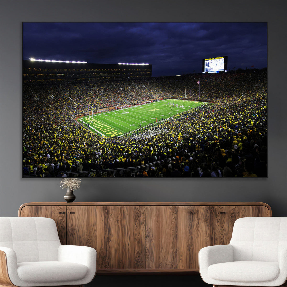 Michigan Wolverines Football Canvas Wall Decor, Football