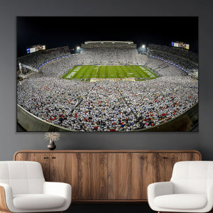 Beaver Stadium Night Game Triple Canvas Wall Art - Penn